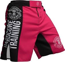 Shorts de Combate Rosa para Mujeres - Hardcore Training MMA