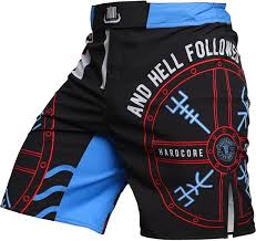 Shorts de Combate Norman Viking - Negro/Azul para MMA y Artes Marciales