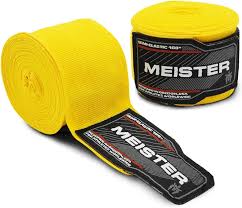 Vendajes Semi-Elásticos Meister para MMA y Boxeo - Amarillo 180 in