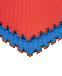 Lote 4 Tatamis Puzzle Densidad Alta para Gimnasio - Rojo y Azul