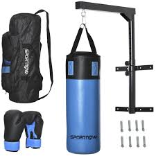 HOMCOM Conjunto Profesional de Saco de Boxeo y Soporte