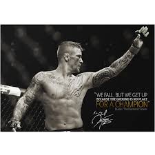 Póster Pre-firmado de Dustin Poirier: 'Caemos