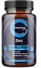 Tabletas Veganas de Zinc - 400 Unidades de 25 mg Elementales