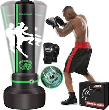 Saco de Boxeo Autoinflable 180cm con Soporte y Accesorios